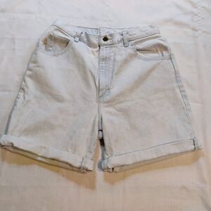 Vintage 90s Riders High Rise Denim Mom Jean Shorts Womens 12 Light Wash Cuffed